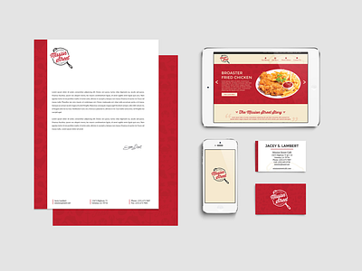 Mission Street Cafe Collateral business card cafe design dezinsinteractive envelope food graphic design letterhead logo pattern restaurant website