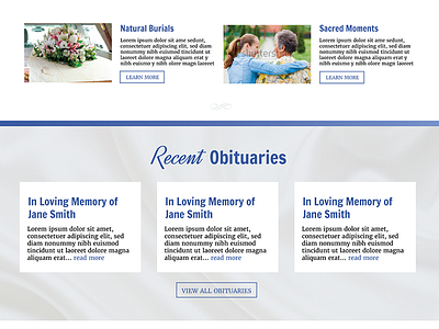 Funeral Services Web WIP design dezinsinteractive funeral graphic design obituaries web website