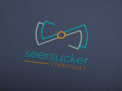 Seersucker Strategies Logo WIP blue bow tie bowtie branding design dezinsinteractive lines logo orange ss strategies