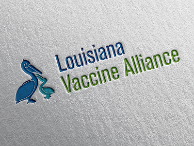 Louisiana Vaccine Alliance Logo baton rouge blue branding design dezinsinteractive graphic design green illustration logo logo design louisiana pelican pelicans vector