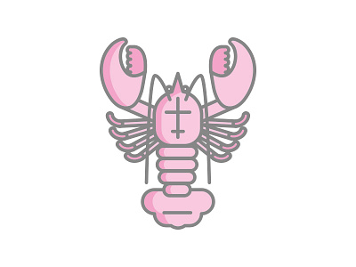 Pinchy food icon illo illustration line lobster pink