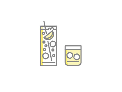 TGIF design drink food gin icon illo illustration line