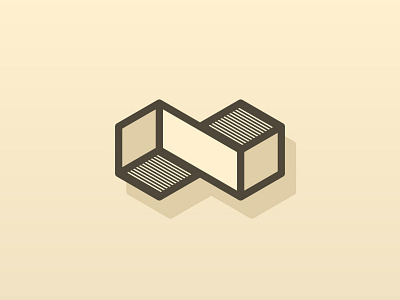 Impossible Shape brown flat icon impossible isometric line logo perspective shape twist