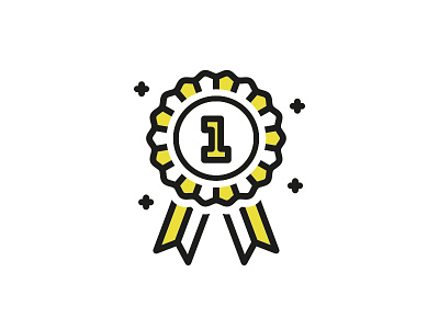 Rosette gamble gold icon line number1 rosette vector winner winning