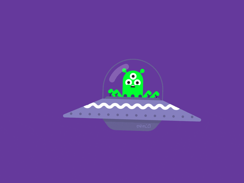 Alien learning to fly alien animation gif green motion motiongraphics moving space