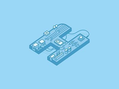 Hackathon! arduino blue brand electronics hack line logo tech vector