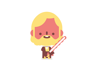 Obi-Wan Kenobi character cute film lightsabre obi wan red star wars starwars vector