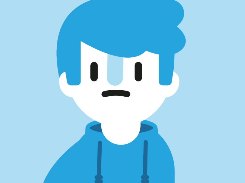 Get out my face! after effects animation blue character illustration motion vector