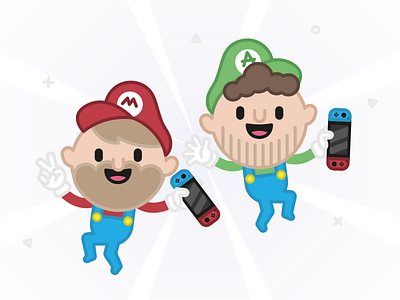 Super Switch Bros! character console game gaming mario nintendo nintendo switch switch vector