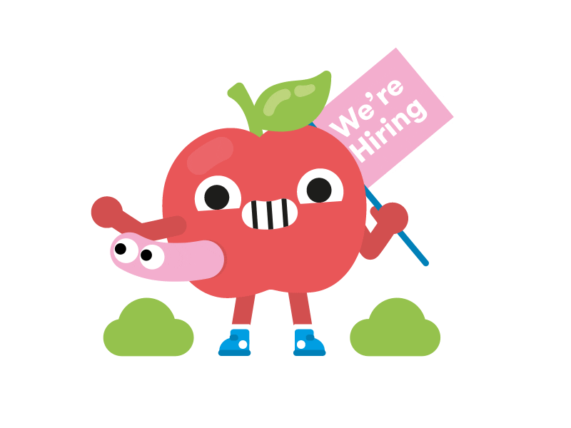 The club is hiring! apple character fun hiring jobs motion motion design worm