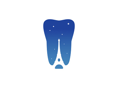 Night Dentist in Paris affinity designer branding dentist design eiffel graphic design health healthy landmark logo logos molar mouth paris tooth tower travel vector