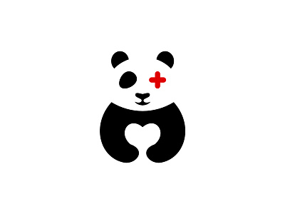 Medical Panda Logo affinity designer animal branding cute design graphic design health heart help illustration logo mascot medical panda vector