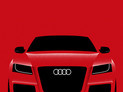 #9 a5 audi car illustration negative poster red s5 series vehicle