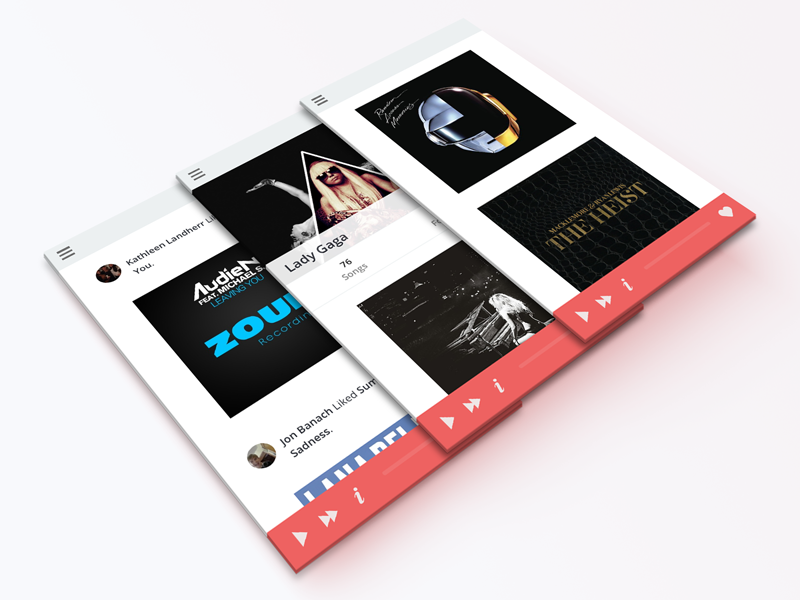 Lively iPhone App minimal ui iphone app music clean player web ios mobile feed