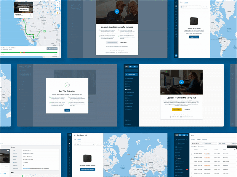 KeepTruckin In-App Upsell for New Products animation dashboard interaction productdesign system ui ui designs uiuxdesign web