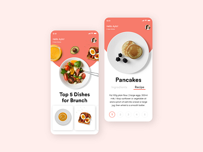 Healthy Food & Recipes App Design app design food food app food art healthy typography ui designs uiuxdesign