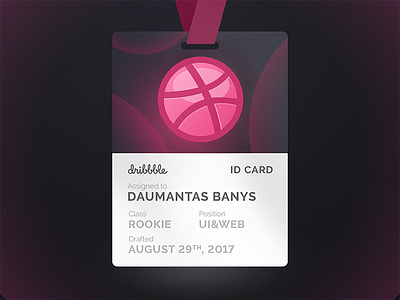 Newcomer's Dribbble ID card debut dribbble first shot hello id invitation