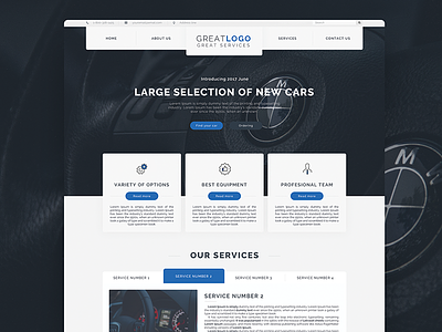 Vehicle services web template cars landing page ui user interface ux vehicles web design