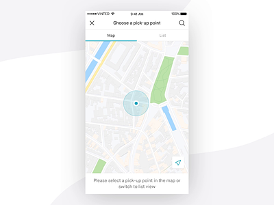 Pick-up point selection animation app design application design destination directions ecommerce interaction interface location location app location pin map maps pickup pin search ui design ux vinted