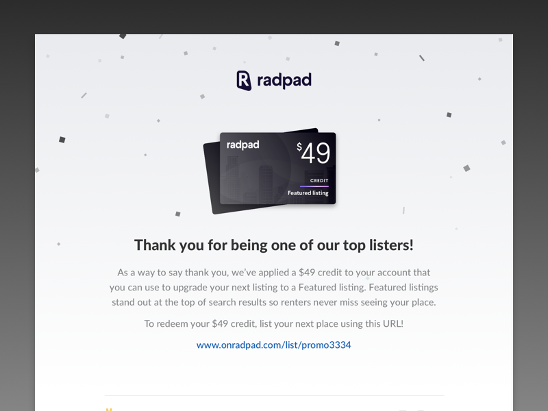 Email Header credit header email