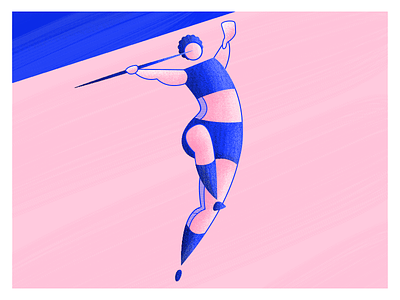 Olympics: Javelin athlete character highlights javelin olympian olympics spear sports stripes textures throw woman