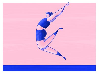 Olympics: Long Jump athlete character jump jumping marathon olympian olympics sports stripes texture textures woman