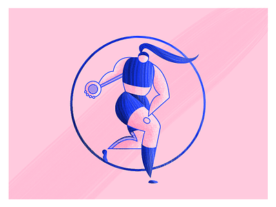 Olympics: Discus athlete character discus highlights olympian olympics sports stripes textures throw throwing woman