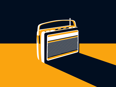 Radio contrast icon illustration media music old radio radio retro stereo vector