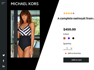 Website design for a swimsuit