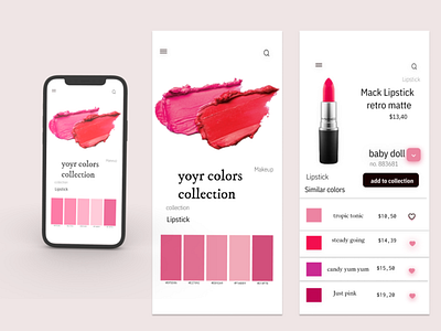 App design for the purchase of lipstick 3d animation app branding business card design graphic design illustration logo motion graphics ui vector