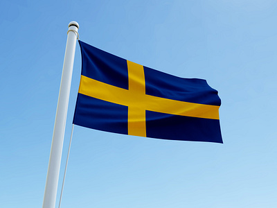 Sweden flag design on a flag 3d animation app branding business card design graphic design illustration logo motion graphics ui vector