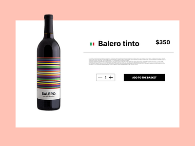 Website design for purchasing a bottle of wine