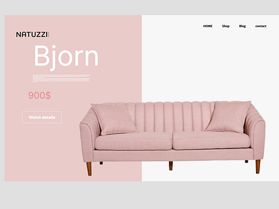 Website design for purchasing a sofa