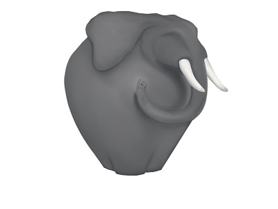 Elephant Digital Sculpture design drawing illustration vector