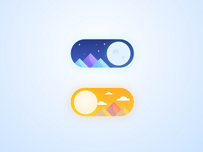 Change your mode day illustraion night toggles ui visualdesign