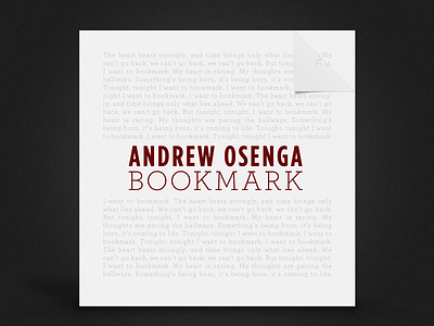 Andy O Bookmark Cover Idea album album art bookmark cover