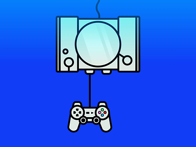 PlayStation animation badge controller emblem flat flat design gaming icon illustration logo minimalism motion playstation stroke icons stroke illustration video games
