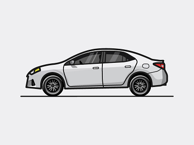 Toyota Corolla Sport car driving flat color flat design flat illustration graphic design illustration illustrator toyota toyota corolla