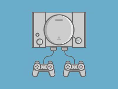 Original Playstation controller entertainment flat design game system gaming icon icon design illustration nostalgia playstation sony video games