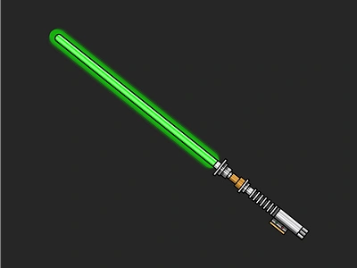 Luke Skywalker's Green Lightsaber flat art flat design galaxy green icon icon design illustration illustrator lightsaber space star wars vector