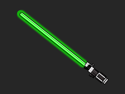 Master Yoda's Lightsaber flat art flat design galaxy green icon icon design illustration illustrator lightsaber space star wars vector