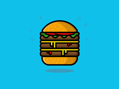 Hamburger burger design dinner flat food graphic hamburger icon illustration illustrator meat vector