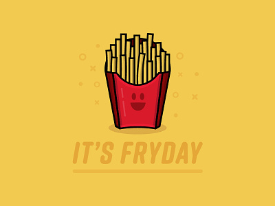 Fryday design drawing fast good friday fries icon illustration illustrator lockup simple type typography