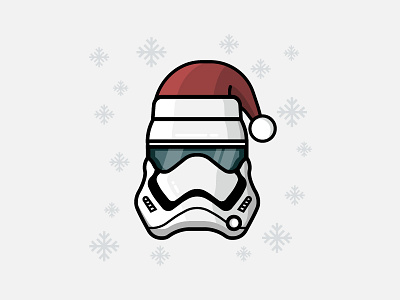 Holiday Stormtrooper christmas festive flat design flat illustration graphic design holiday icon illustration movie santa hat star wars stormtrooper