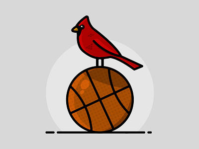 Go Cards! basketball cardinal college college basketball drawing graphic design icon illustration kentucky louisville minimalism sports