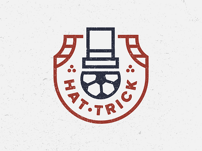 Hat–Trick badge design drawing emblem flat hat trick icon identity illustration logo soccer sports