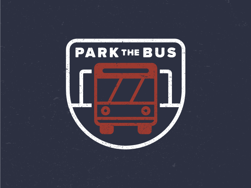 Park the Bus emblem badge identity design flat illustration drawing icon logo sports soccer park the bus