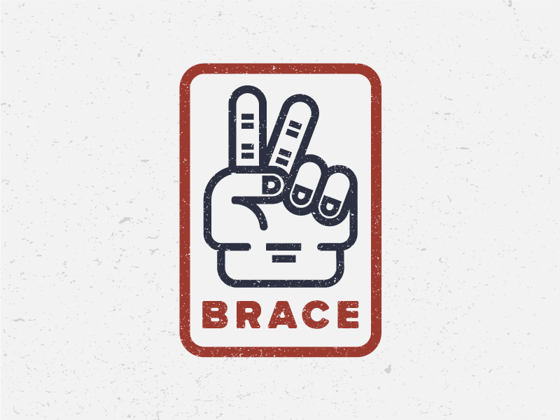 Brace emblem badge identity design flat illustration drawing icon logo sports soccer brace