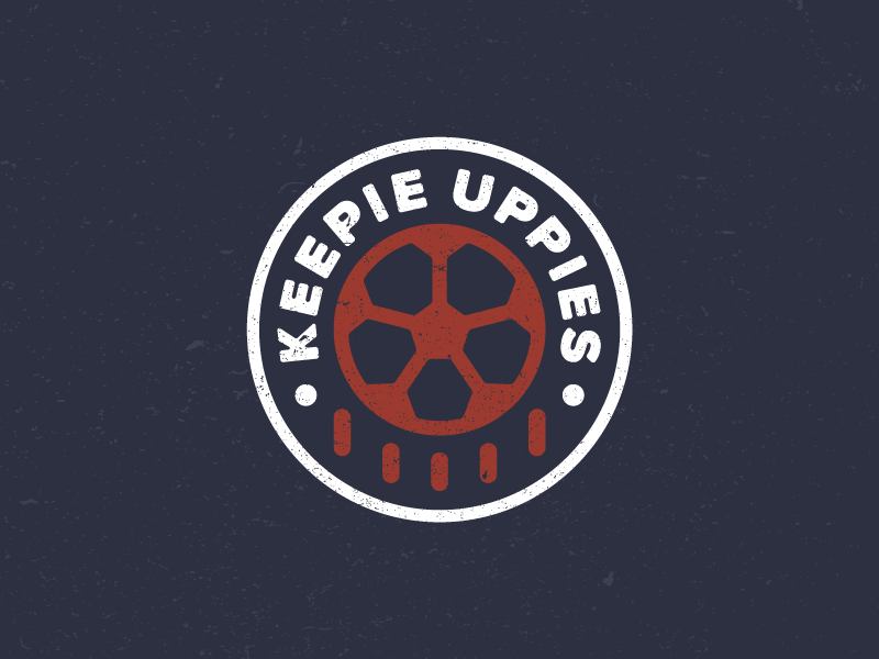 Keepie Uppies emblem badge identity design flat illustration drawing icon logo sports soccer juggling