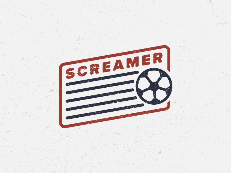 Screamer emblem badge identity design flat illustration drawing icon logo sports soccer screamer